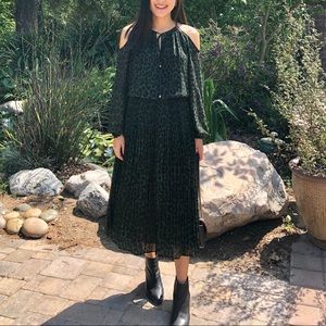 Michael Kors leopard print cold shoulder dress